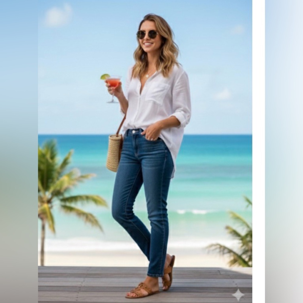 LRL Lauren Jeans blue‎ boyfriend fit straight leg size 6 (1590)